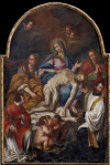 La tela dell`altare della Chiesa di San Carlo Borromeo - Poggiodomo