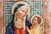 Affresco del Maestro del Trittico (sec. XV) - Madonna con Bambino - Chiesa di Sant`Agostino - Cascia