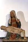 Pietà, stucco modellato ed inciso, scultore tedesco, metà sec XV